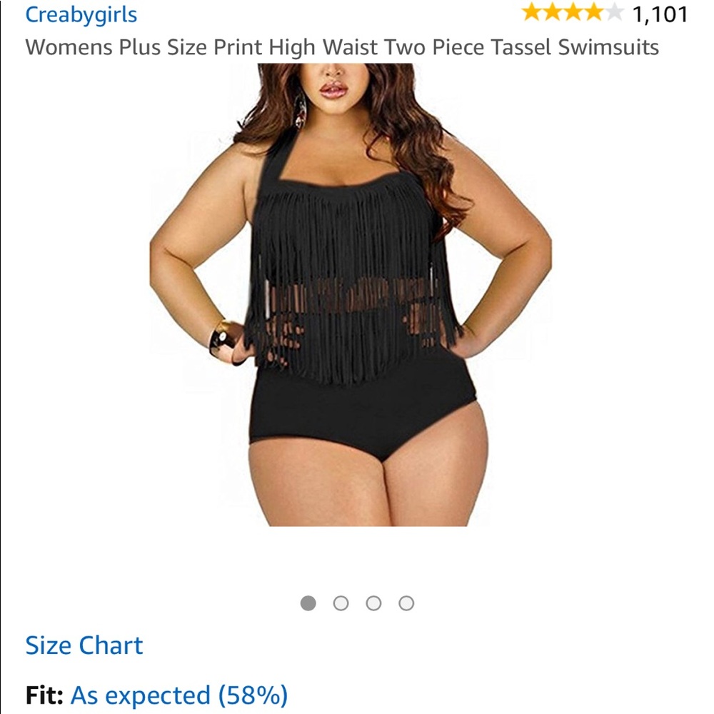 Womens Plus Size Tassel Swimsuit ***TOP ONLY***